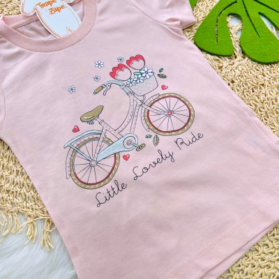 Conj. Blusa Little Lovely Ride e Short - Rosa Claro